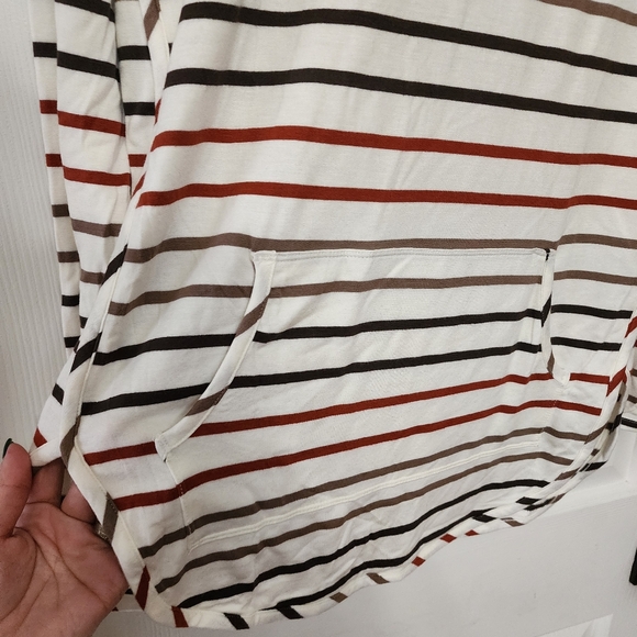Market & Spruce Striped Hooded pullover lightweight sweater - Picture 2 of 8